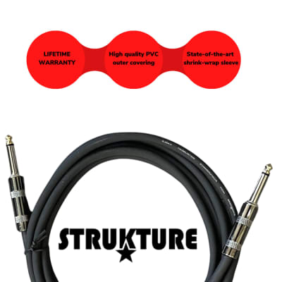 Guitar Amplifier Instrument Cable 18.6'' Life Time Warranty Strukture image 3