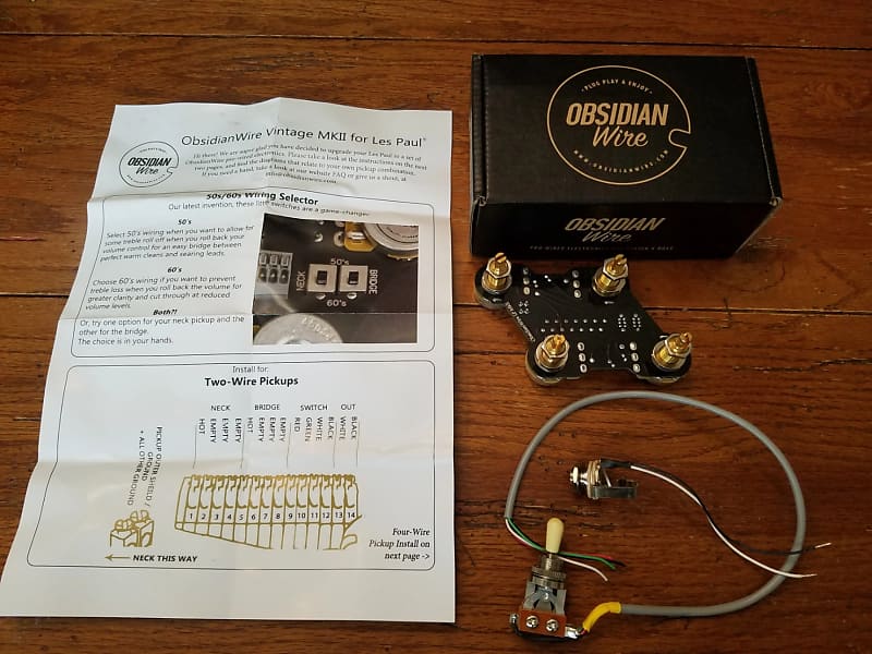 Obsidian Mkii Gibson Les Paul Wiring Harness 50's & 60's