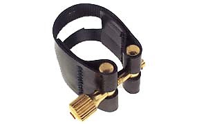 Rovner L9 Light Ligature with Cap for Hard Rubber Baritone Sax, Gold Fittings image 1