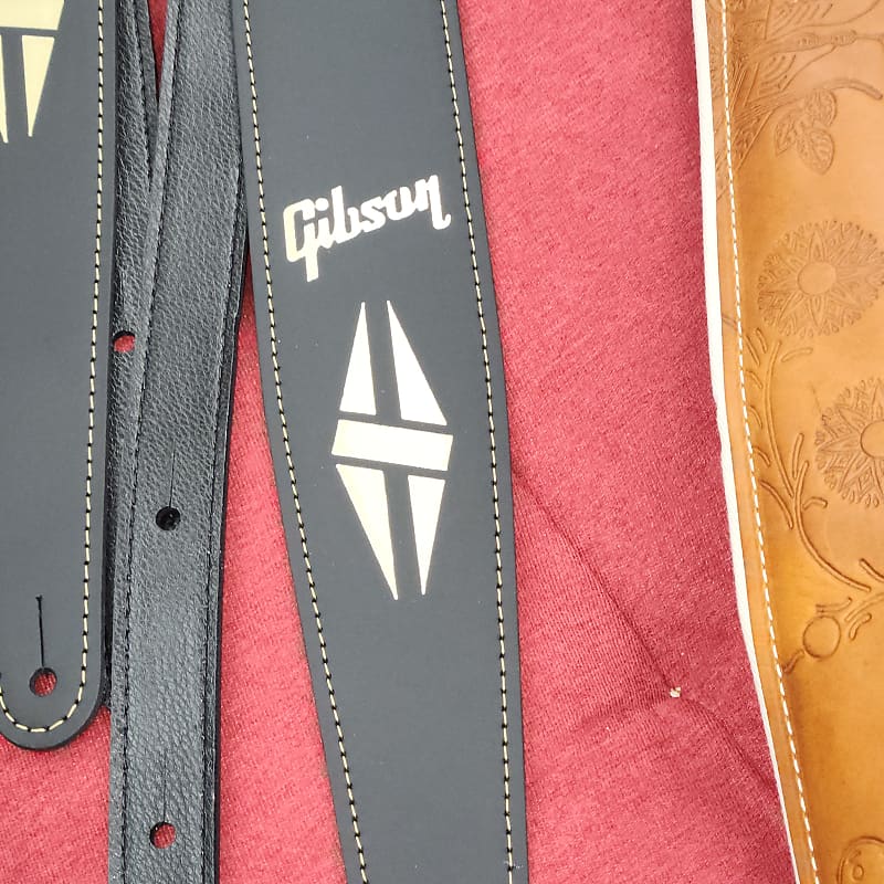 Mint Gibson guitar strap Split Diamond design model Assdblk - Black image 1