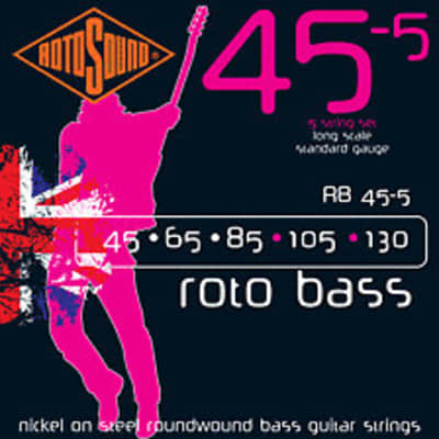 Rotosound RB45-5 Roto bass guitar 5 string set 45-130 image 3