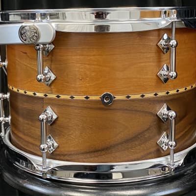 Craviotto 18/12/14/5x14" New Old Stock. Solid Stacked Drum Set - 2012 Signed Cherry/Walnut image 11