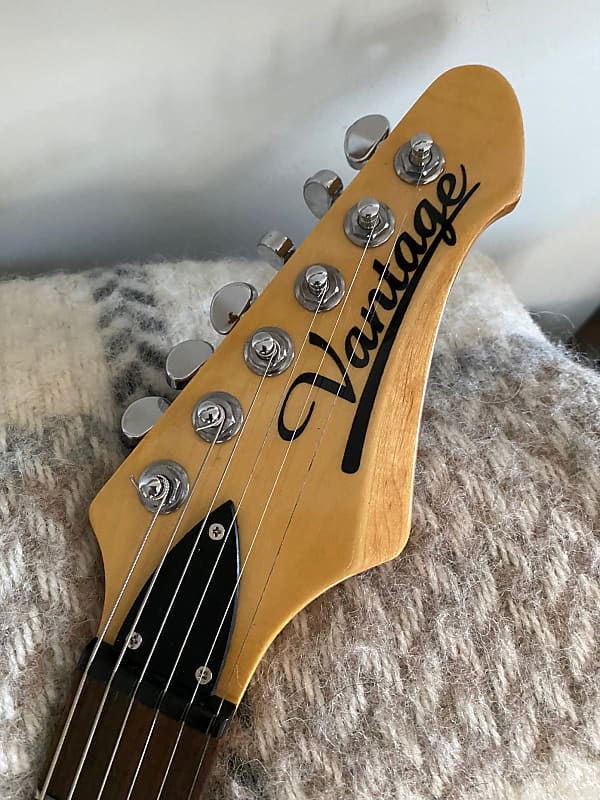 1990 Vantage Electric Guitar, Model 418 TR (Translucent Red