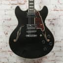 USED D'Angelico Premier DC Semi-Hollow Electric Guitar Black Flake