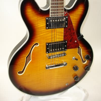 Stagg 335 Copy Semi-Hollow Electric Guitar, Brown Sunburst image 2