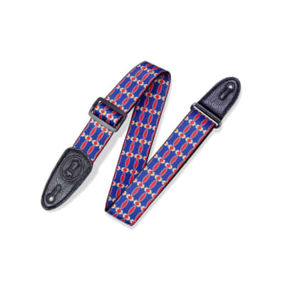 Levy's Leathers Signautre Icon Guitar Strap | Blue / Red image 2