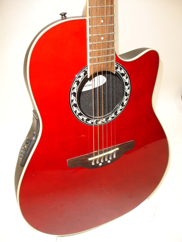 Applause by Ovation AE128 Acoustic Electric Guitar, Red | Reverb