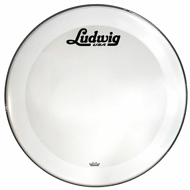 Ludwig 20" Powerstroke 3 Smooth White Resonant Bass Drum Head with Script Logo image 1