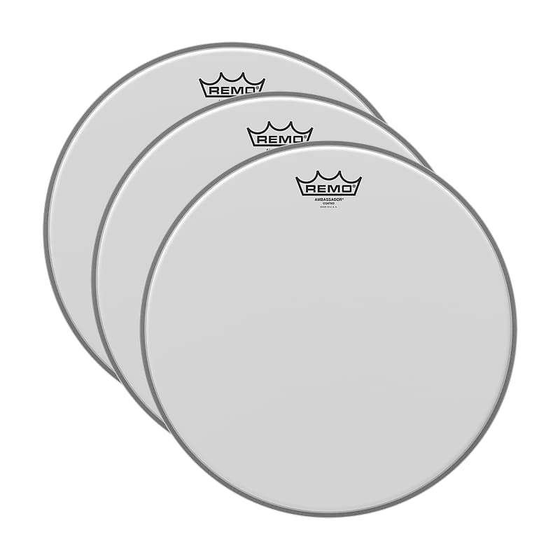 Remo 16" Ambassador Coated Drumhead (3 Pack Bundle) Reverb