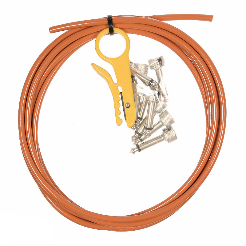 Lava Solder-Free Pedal Board Kit 10' w/10 Angle Plugs Orange image 1