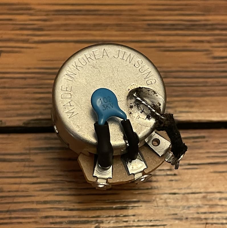 Alpha 500K Volume Pot W/ Custom Ceramic "Kinman" Treble Bleed Reverb