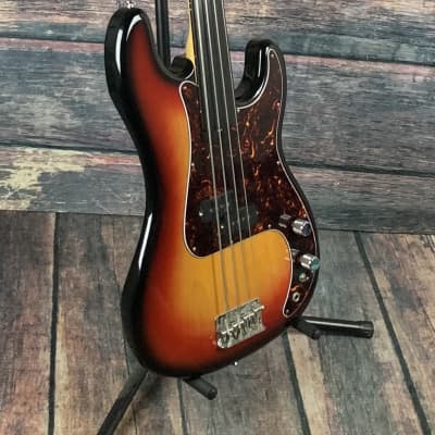 Used Hohner MIJ Fretless 4 String Precision Bass with Gig Bag image 5
