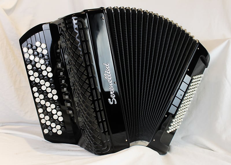 NEW Black Serenellini 413 Chromatic Button Accordion | Reverb