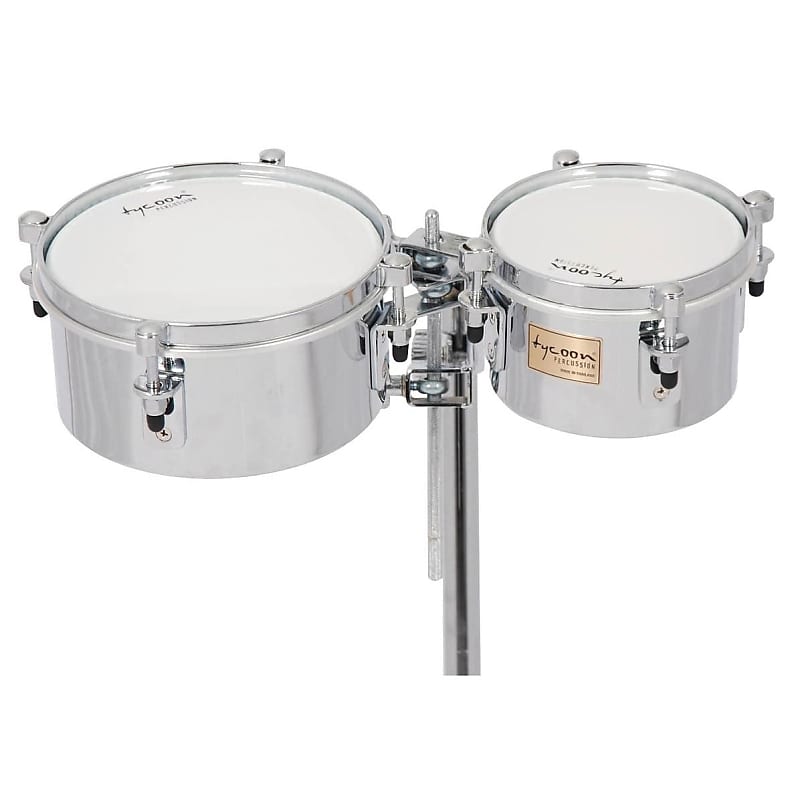 Tycoon 6 & 8 Chrome Shell Mini Timbales Universal Mount Included image 1