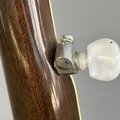Iida 223 Masterclone 5 string banjo 1970's bow tie flat head trap door with hard case image 9