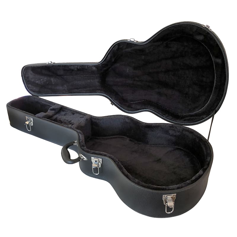 Lindo Hard Case Acoustic / Classical / Electro Guitar | Lockable | Plush-Lined | Inside Storage Pocket - Black Faux Leather / Tolex image 1