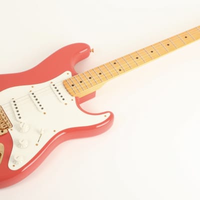 Fender Custom Shop 1955 Stratocaster DLX Closet Classic 1-Piece Maple Neck Faded Aged Fiesta Red CZ585601 image 4
