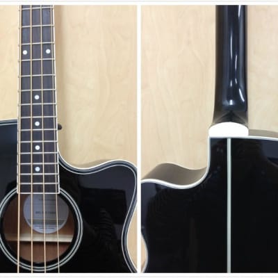 Haze FB711BCEQBK34 4-String Electric-Acoustic Bass Guitar with EQ, comes with bag, picks image 7