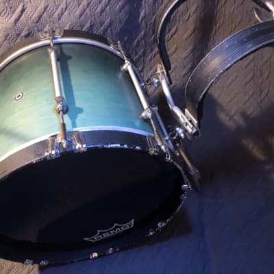 18" Mapex Marching Bass Drum Teal Fade (w/Randall May Carrier) image 14