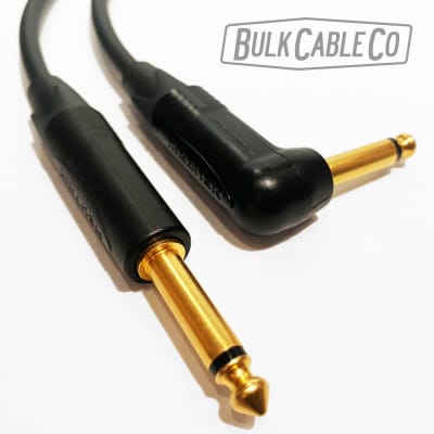 Mogami 2524 - 1 FT Guitar Cable - Neutrik Gold Connectors -  Right Angle RA Plug To Straight ST End image 6