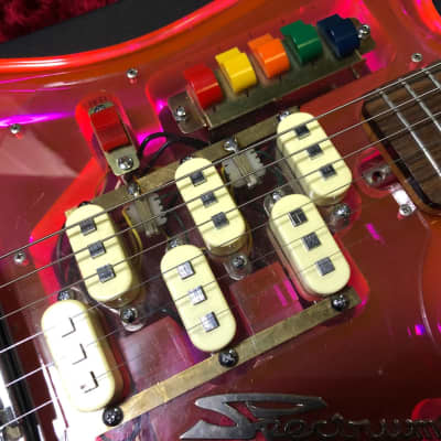 Super Rare Good Teisco SP-5CC-B Spectrum 5 1996 Limited Reprint Electric Guitar Acrylic Pink Used image 3
