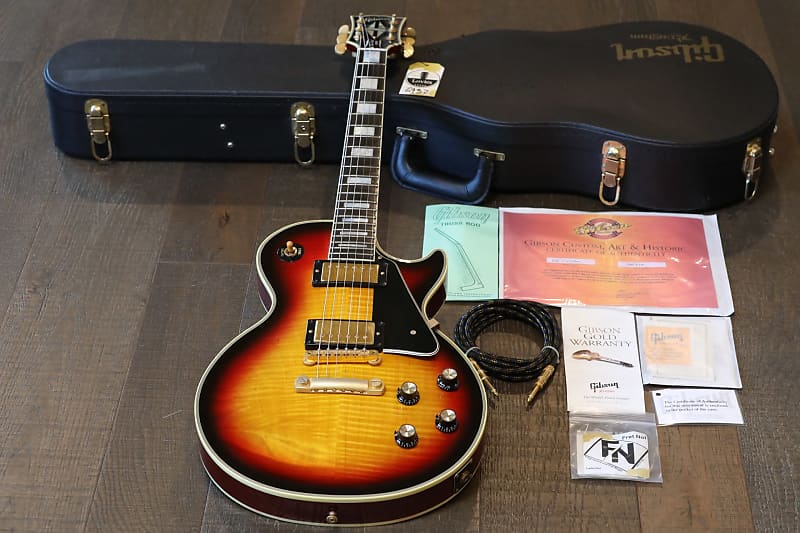 2006 Gibson Custom Shop 1968 Reissue Les Paul Custom F Electric Guitar Figured Triburst + COA OHSC (6932) image 1
