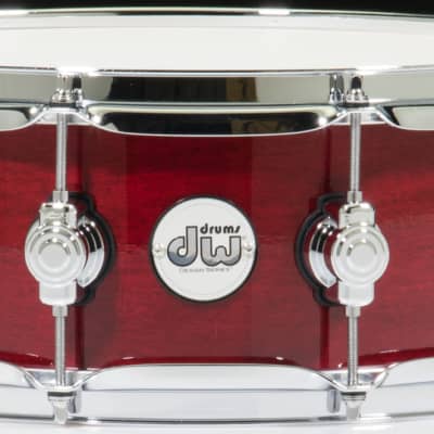 DW Design Series 5.5x14 Maple Snare Drum - Cherry Stain image 1