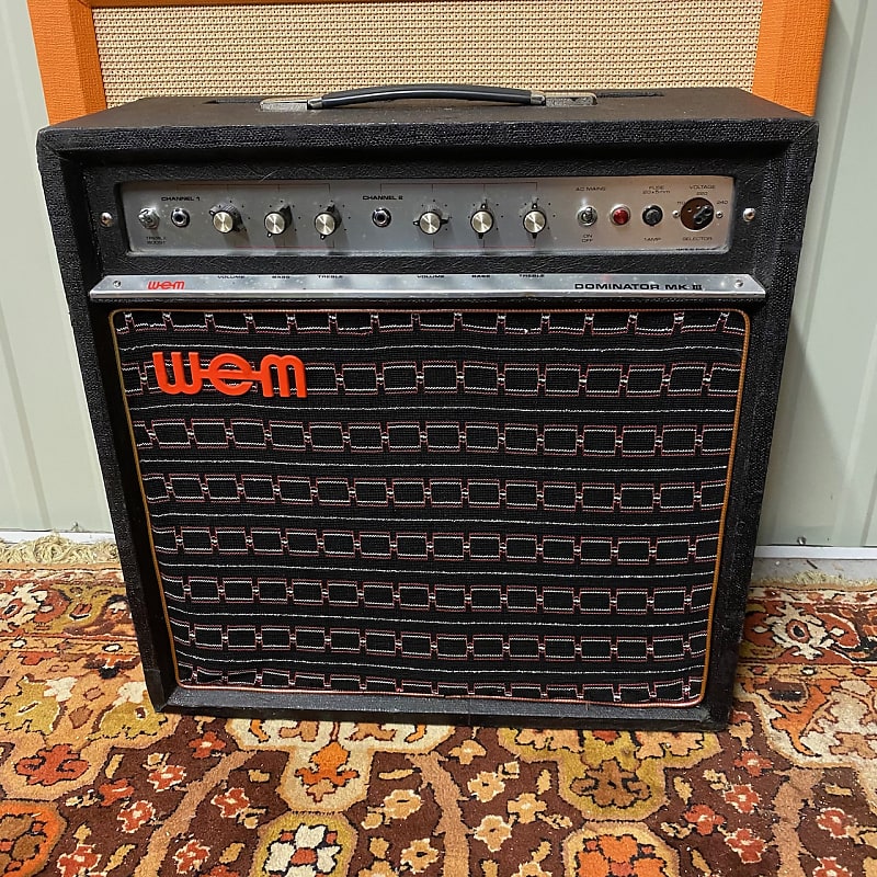 Vintage 1970s WEM Watkins Dominator MK3 MKIII 1x12 Valve Guitar Amplifier Combo image 1