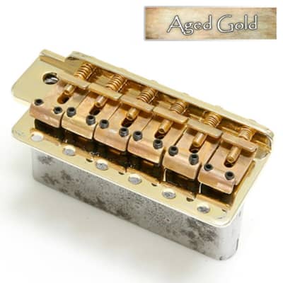 NEW Q-Parts AGED COLLECTION Tremolo for '57 Strat Steel Block, AGED GOLD for sale