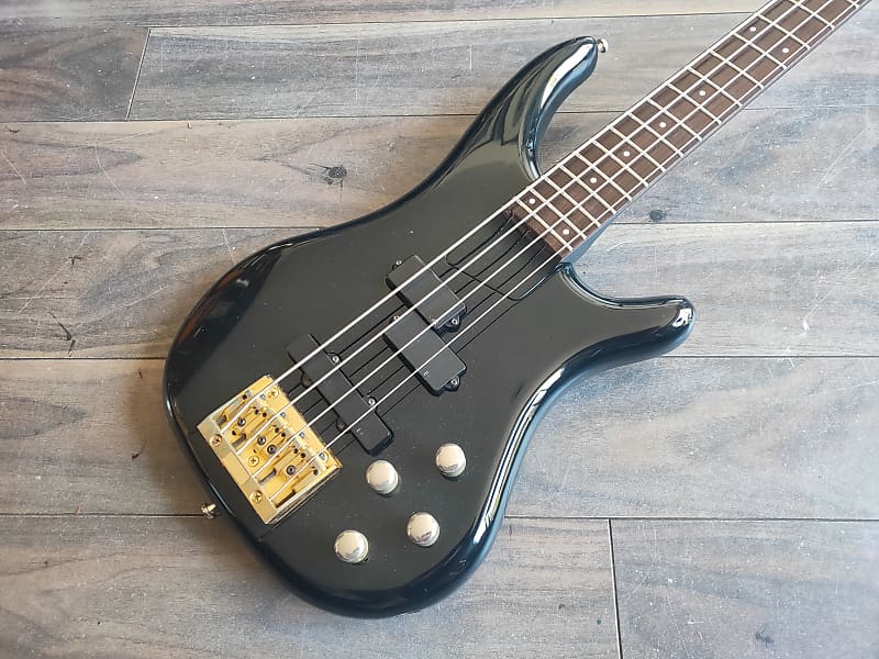 1990's Fernandes Japan SWB-75 Spector Style Bass (Black) w/EMG's