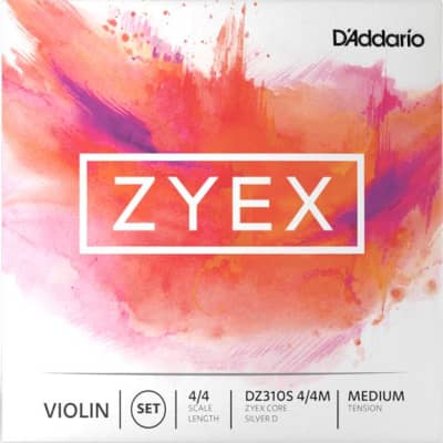 D'Addario DZ310S Zyex Violin String Set - 4/4 Size with Silver D image 1