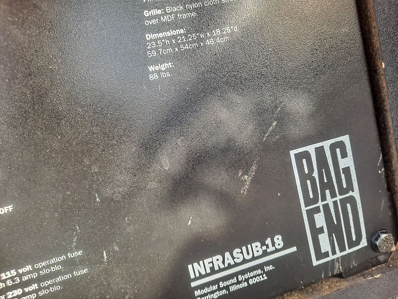 Bag End Infrasub18 Reverb