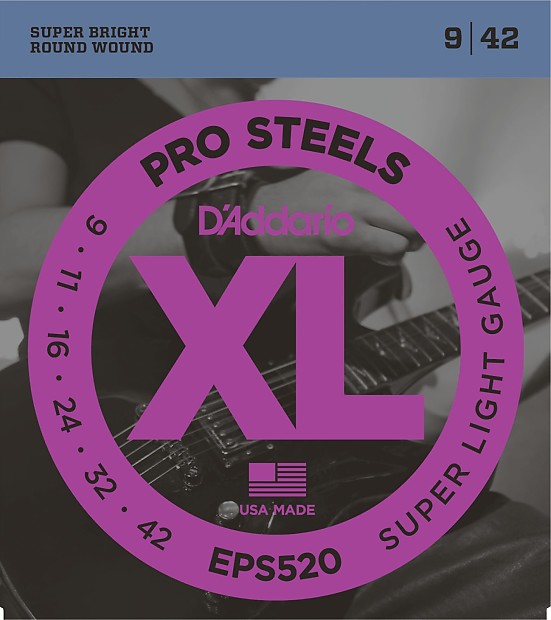 D'Addario EPS520 ProSteels Super Light Electric Guitar Strings image 1