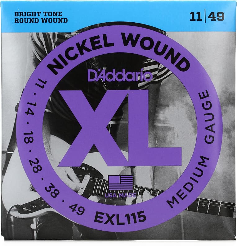 D'Addario EXL115 Nickel Wound Electric Guitar Strings Medium/Blues-Jazz Rock 11-49 image 1