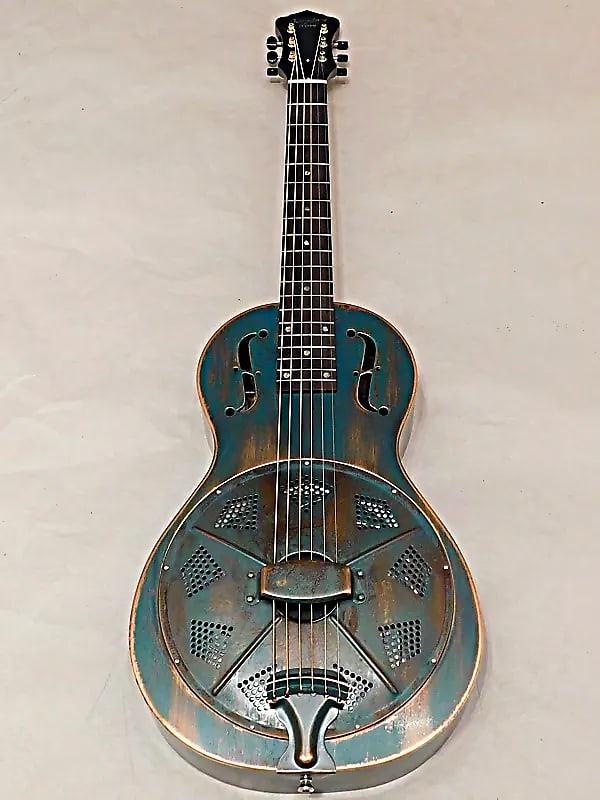Recording King 6 String Resonator Guitar, Right, Vintage Green (RM-993-VG) image 1