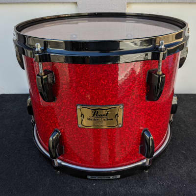 Pearl Made In Taiwan Red Sparkle Wrap 9 x 12" Masters Custom Extra Maple Shell Tom - Sounds Great! image 1