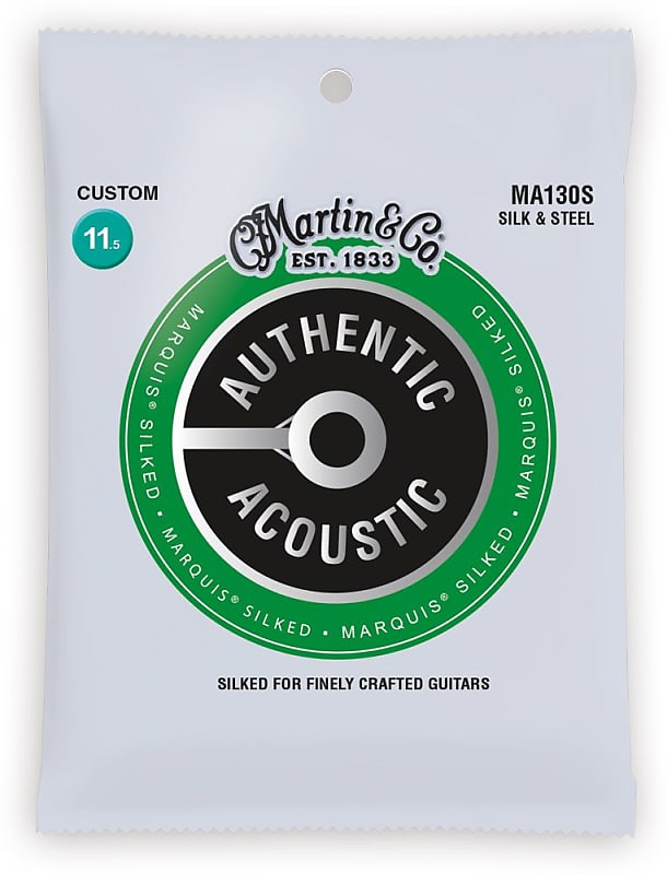 Martin MA130S Authentic Acoustic Marquis Silk & Steel Acoustic Guitar Strings, Custom (11.5-47) image 1