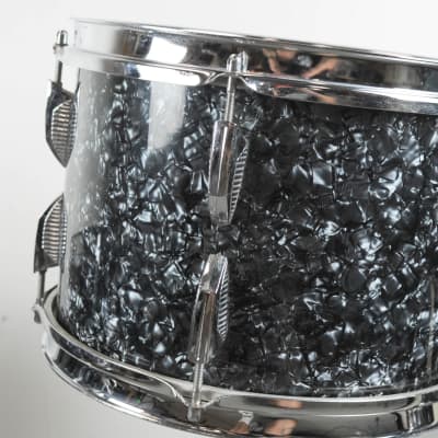 1970s Beverley Black Diamond Pearl Drum Set image 13
