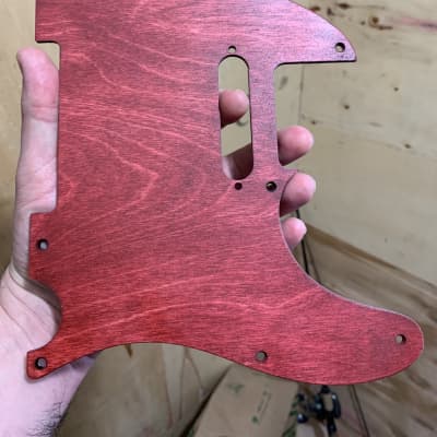 US made satin barn red wood pickguard for telecaster image 3
