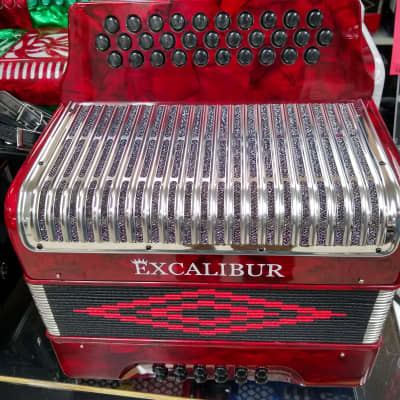 Excalibur Super Classic PSI 3 Row - Button Accordion - Red/Green - Key of FBE image 2