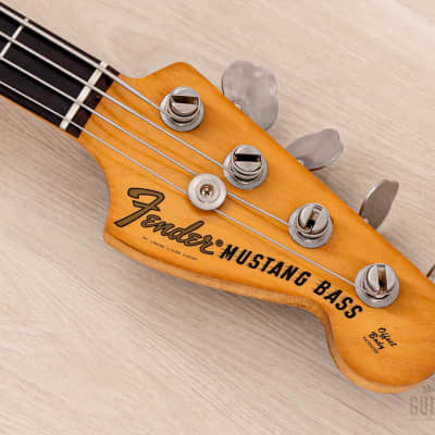 1973 Fender Mustang Bass Competition Burgundy Vintage Short Scale Bass w/ Case image 4
