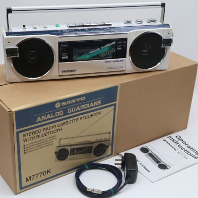 1984 Sanyo M7770K Boombox, upgraded with Bluetooth, Rechargeable Battery and an LED Music Visualizer image 17