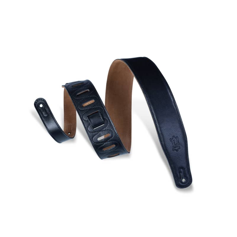 Levy's DM17 2.5 Extra Long Leather Guitar Strap, Black