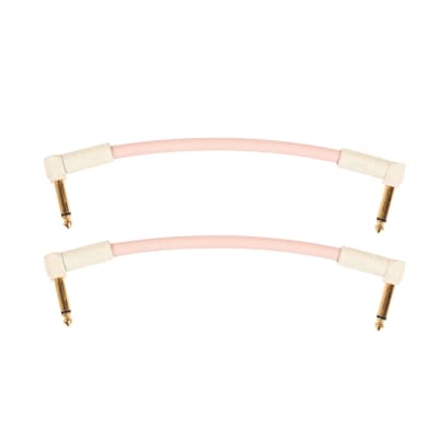 Fender Deluxe Instrument Patch Cable Shell Pink 6" 2-Pack Angle-Angle (CME Exclusive) Pre-Order