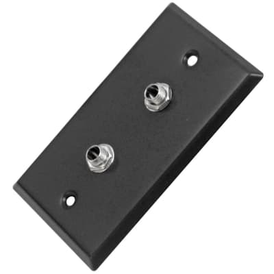 Seismic Audio Black Stainless Steel Wall Plate - Dual 1/4" TS Mono Jacks image 1
