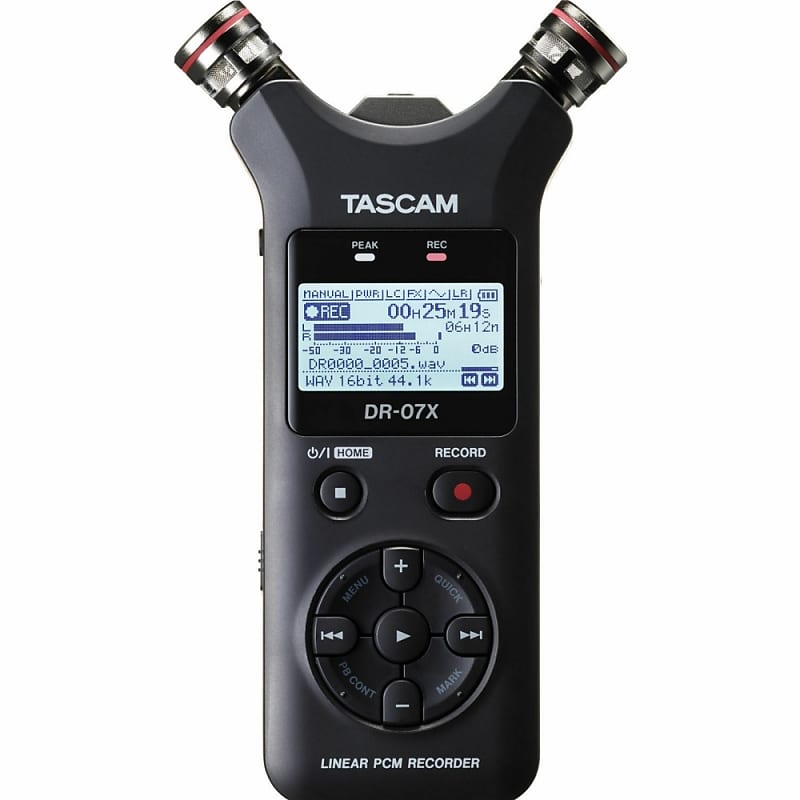 TASCAM DR-07X Portable 2 Track Stereo Handheld Digital Recorder with Microphones image 1