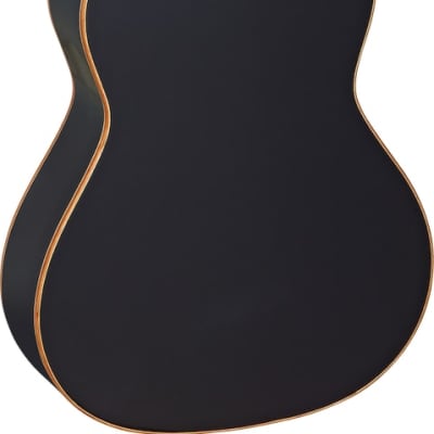 Ortega Guitars R121BK-3/4 Family Series 3/4 Body Size Nylon 6-String Guitar w/ Free Bag, Spruce Top and Mahogany Body, Black Gloss image 2