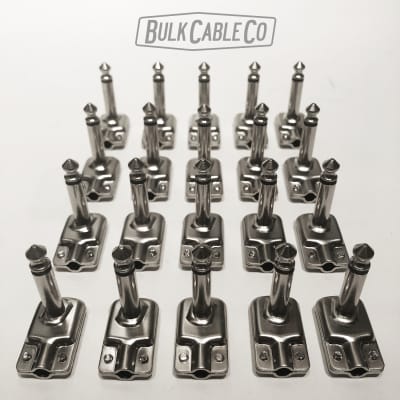 SquarePlug SP500 Right Angle Low Profile Connector -  20 Pack - RA Square Plug Brushed Silver