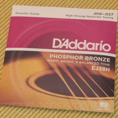 EJ38H D'Addario Phosphor Bronze Acoustic Guitar Strings Nashville Tuning 10-27 for sale
