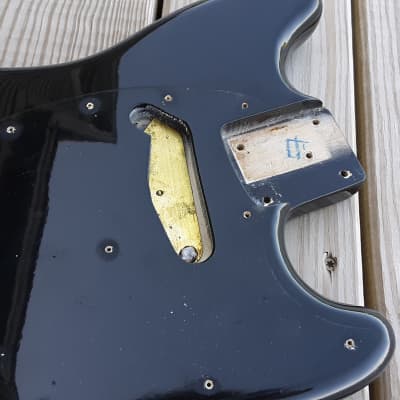 1976 Fender Musicmaster guitar body black image 4